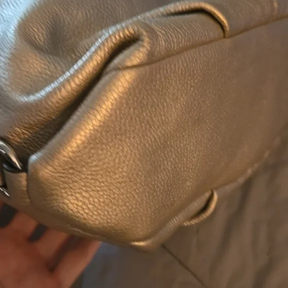 Coach Gold Metallic Pebbled Leather Hobo - Picture 4 of 10